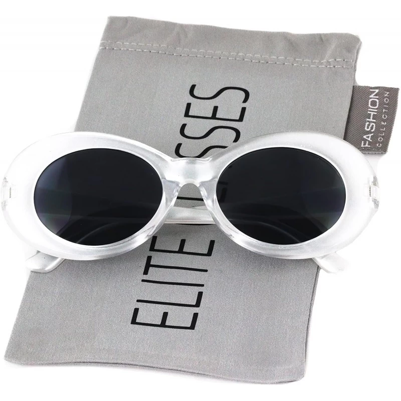 Sport Clout Goggles Oval Mod Retro Thick Frame Rapper Hypebeast Eyewear Supreme Glasses Cool Sunglasses - CY186UKQIRU $8.55