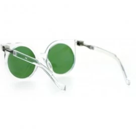 Cat Eye Womens Trendy Runway 80's Thick Plastic Cat Eye Sunglasses - Clear Green - CC120IUQUPR $9.56