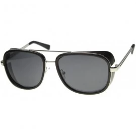 Aviator Modern Studio Side Cover Metal Crossbar Square Colored Mirror Lens Aviator Sunglasses 54mm - CP124SH9A4N $21.91