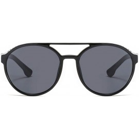 Oval Oval Sunglasses Sunglasses Men And Women Fashion Sunglasses - Black - CK18UKK6XDZ $8.30