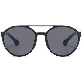 Oval Oval Sunglasses Sunglasses Men And Women Fashion Sunglasses - Black - CK18UKK6XDZ $15.54