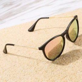 Cat Eye Classic Round Polarized Sunglasses for Women Vintage Brand Designer Style - CR12O6KGTTB $15.14