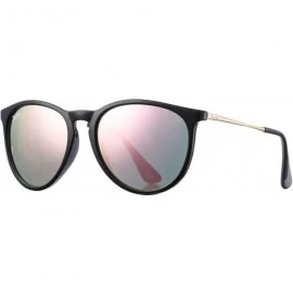 Cat Eye Classic Round Polarized Sunglasses for Women Vintage Brand Designer Style - CR12O6KGTTB $15.14