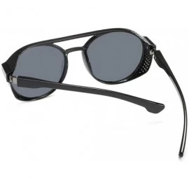 Oval Oval Sunglasses Sunglasses Men And Women Fashion Sunglasses - Black - CK18UKK6XDZ $8.30