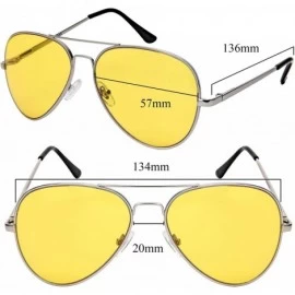 Sport Night Driving Lens Sunglasses with Square Aviators Wrap Semi-Rimless Sports - Aviators-matte Silver - CS1889W25A3 $11.88