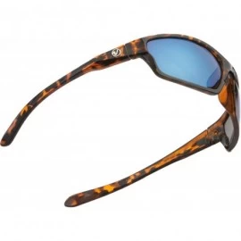 Wrap Men's Rectangular Sports Wrap 65mm Polarized Sunglasses - Tortoise- Blue Mirror Lens - CV1956W5R9S $22.83