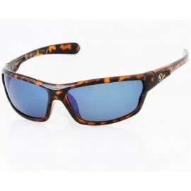 Wrap Men's Rectangular Sports Wrap 65mm Polarized Sunglasses - Tortoise- Blue Mirror Lens - CV1956W5R9S $9.49