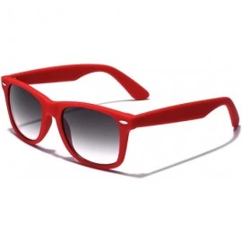 Square Colorful Retro Fashion Sunglasses - Smooth Matte Finish Frame - Red - CA11OXKKUG9 $18.56