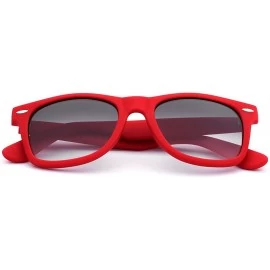 Square Colorful Retro Fashion Sunglasses - Smooth Matte Finish Frame - Red - CA11OXKKUG9 $11.09