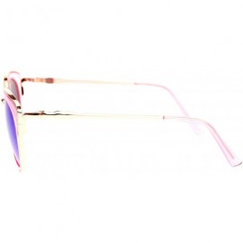 Cat Eye Womens Metal Trim Cat Eye Goth Fashion Sunglasses - Pink Peach - CS12N2B2V6K $11.08