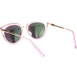 Cat Eye Womens Metal Trim Cat Eye Goth Fashion Sunglasses - Pink Peach - CS12N2B2V6K $11.08