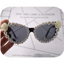 Oversized Cat Eye Sunglasses Women Sexy Rose Flower Baroque Sun Glasses Ladies Retro Vintage Shades Beach Eyewear Uv400 - C41...