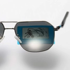 Rectangular Square Frame Polarized Sunglasses for Men Women Driving UV400 Protection - Metal Grey - C418O4U8XAW $22.10