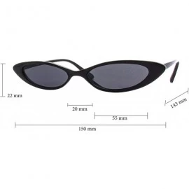 Cat Eye Retro Slim Cat Eye Color Frame Sunglasses - Black-smoke - CW18Q255Y6K $12.09