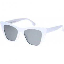 Square Womens Square Cateye Sunglasses Retro Chic Fashion Shades UV 400 - White (Silver Mirror) - C01940RHC8U $19.87
