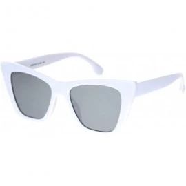 Square Womens Square Cateye Sunglasses Retro Chic Fashion Shades UV 400 - White (Silver Mirror) - C01940RHC8U $9.03