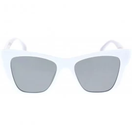 Square Womens Square Cateye Sunglasses Retro Chic Fashion Shades UV 400 - White (Silver Mirror) - C01940RHC8U $9.03