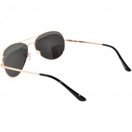 Aviator Full Mirror Lens Colored Metal Frame with Spring Hinge - Gold_blue_mirror_lens - CT121JE4H65 $8.36