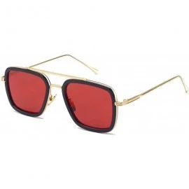 Aviator Aviator Sunglasses Vintage Gradient Classic - Goldblackred - C418ZA0ZM2O $11.03