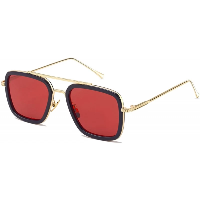 Aviator Aviator Sunglasses Vintage Gradient Classic - Goldblackred - C418ZA0ZM2O $27.05