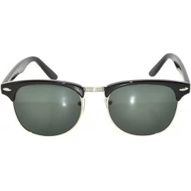 Rimless Retro Classic Sunglasses Metal Half Frame Colorful Lens Uv Protection - 1 Black-silver Green - C511QDE0JE1 $10.01