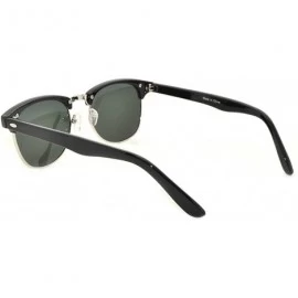 Rimless Retro Classic Sunglasses Metal Half Frame Colorful Lens Uv Protection - 1 Black-silver Green - C511QDE0JE1 $10.01