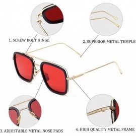 Aviator Aviator Sunglasses Vintage Gradient Classic - Goldblackred - C418ZA0ZM2O $27.05