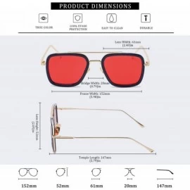 Aviator Aviator Sunglasses Vintage Gradient Classic - Goldblackred - C418ZA0ZM2O $27.05