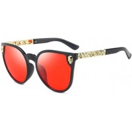 Oversized Rimless Skull Design Cat Eye Sunglasses UV400 Protection - C5 black Frame + Red Mirror Lens - CU17YGQZ3LZ $26.71