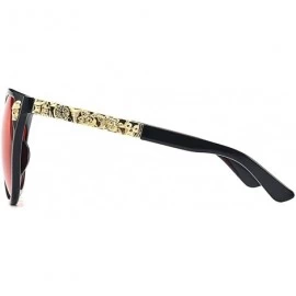 Oversized Rimless Skull Design Cat Eye Sunglasses UV400 Protection - C5 black Frame + Red Mirror Lens - CU17YGQZ3LZ $16.17