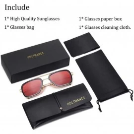 Aviator Aviator Sunglasses Vintage Gradient Classic - Goldblackred - C418ZA0ZM2O $11.03