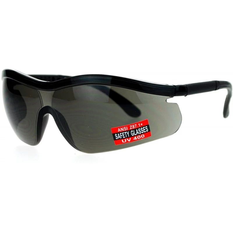 Wrap Black Lens Adjustable Arm UV Protection Rimless Warp Safety Glasses - Black - C0128UNM9DB $14.44
