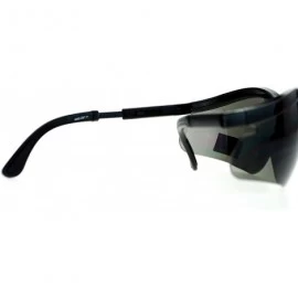 Wrap Black Lens Adjustable Arm UV Protection Rimless Warp Safety Glasses - Black - C0128UNM9DB $14.44