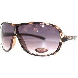 Shield Sunglasses Demi Plastic Shield - Brown Gradient Lens PE09 2 - CZ11DX129PT $25.78