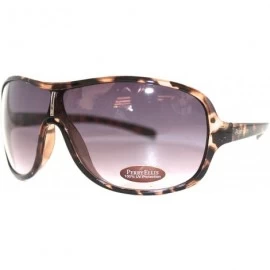 Shield Sunglasses Demi Plastic Shield - Brown Gradient Lens PE09 2 - CZ11DX129PT $43.94