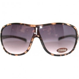 Shield Sunglasses Demi Plastic Shield - Brown Gradient Lens PE09 2 - CZ11DX129PT $25.78