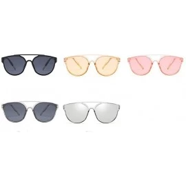 Wayfarer Vintage Sliver Cat Eye Sunglasses Women Fashion Mirror Cateye Sun Glasses Female Shades UV400 - Blackgray - CL18U3XT...