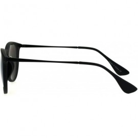Round Mens Classic Mod Keyhole Minimal Plastic Horned Sunglasses - Green Mirror - C9184Y0OHIZ $14.16