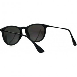 Round Mens Classic Mod Keyhole Minimal Plastic Horned Sunglasses - Green Mirror - C9184Y0OHIZ $14.16