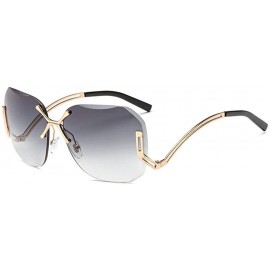 Rimless Rimless Oversized Vintage Retro Style Eye Glasses Sunglasses - Gold-brown - CE182HYL2O0 $26.83