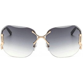 Rimless Rimless Oversized Vintage Retro Style Eye Glasses Sunglasses - Gold-brown - CE182HYL2O0 $14.33