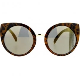 Round Womens Round Circle Cateye Sunglasses Oversized Fashion Eyewear UV 400 - Tortoise (Gold Mirror) - CT188I0I5TW $19.11