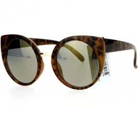 Round Womens Round Circle Cateye Sunglasses Oversized Fashion Eyewear UV 400 - Tortoise (Gold Mirror) - CT188I0I5TW $8.78