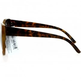 Round Womens Round Circle Cateye Sunglasses Oversized Fashion Eyewear UV 400 - Tortoise (Gold Mirror) - CT188I0I5TW $8.78