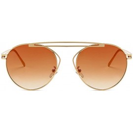 Oval Small Oval Vintage Sun Glasses Retro Punk Metal Frame Color Tinted Shades - Brown - CT18LNXDKLC $11.70