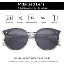 Oversized Classic Vintage Retro Polarized Oversized Keyhole Round Mirrored Lens Sunglasses for Women Men - CS18SEC5DAD $11.30