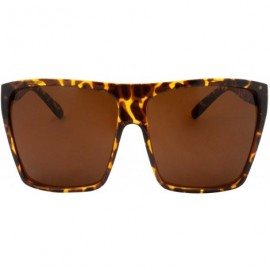 Oversized Large Retro Style Square Oversize Flat Top Sunglasses Shades - Tortoise - CH18E55QT4A $7.99