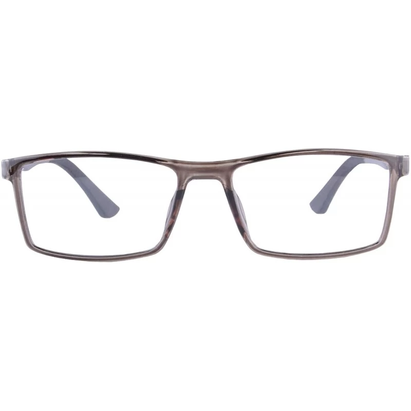 Rectangular TR90 Frame Men's Blue Light Blocking Computer Reading Glasses-LH89 - C2-transparent Grey - CH18KNQ5375 $37.97