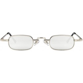 Rectangular Unisex Sunglasses Fashion Silver White Drive Holiday Rectangle Non-Polarized UV400 - CM18RLIYSAW $8.77