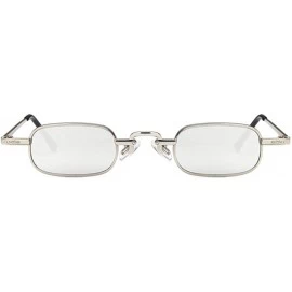 Rectangular Unisex Sunglasses Fashion Silver White Drive Holiday Rectangle Non-Polarized UV400 - CM18RLIYSAW $8.77